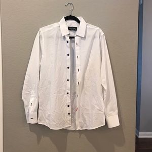 Men’s White Button Down Dress Shirt